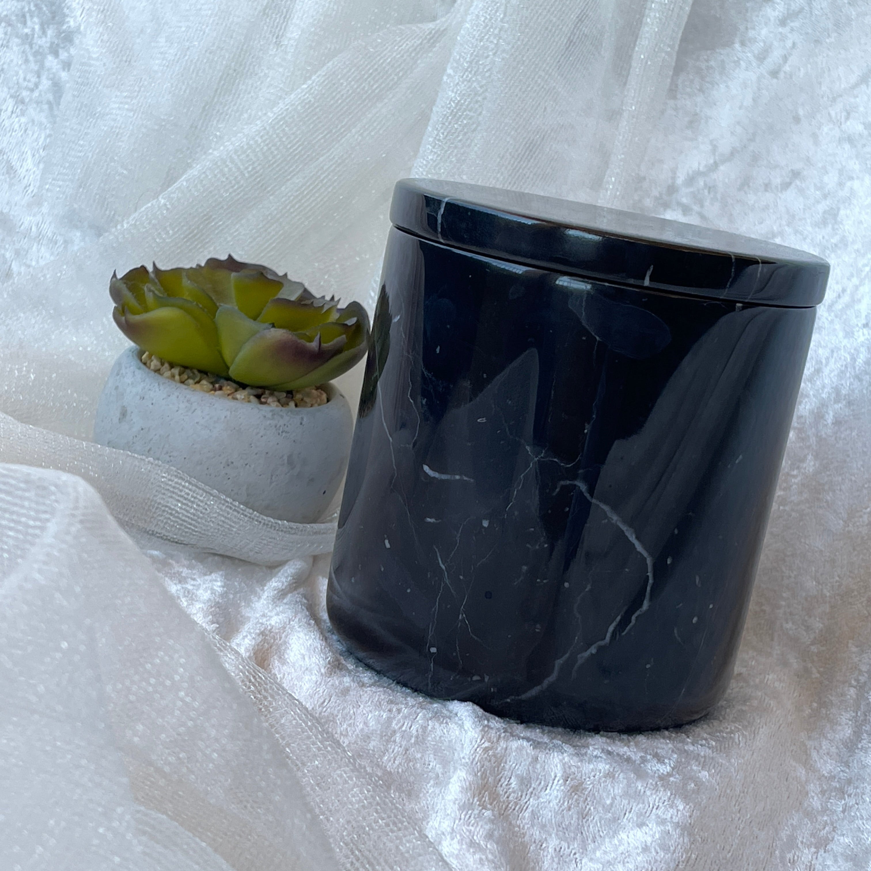 100% Real Black Marble Jar