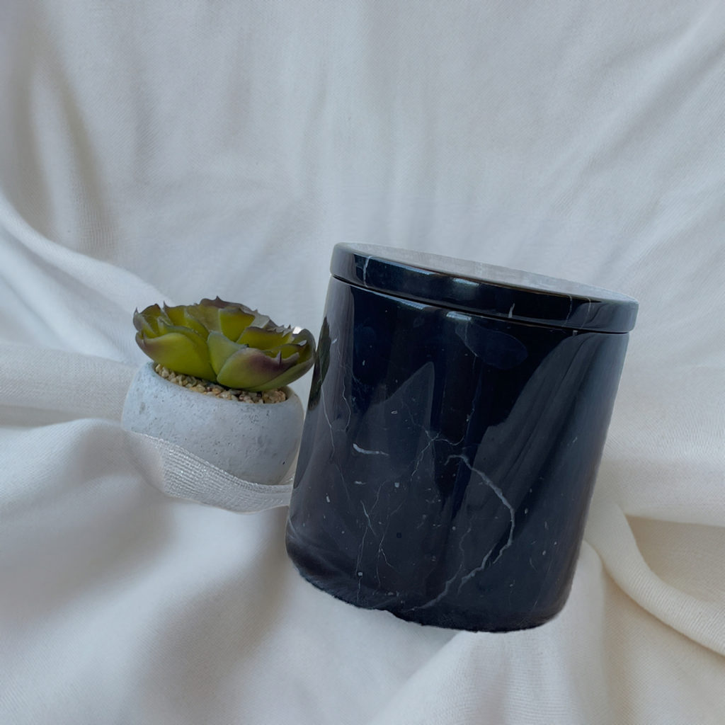 100% Real Black Marble Jar