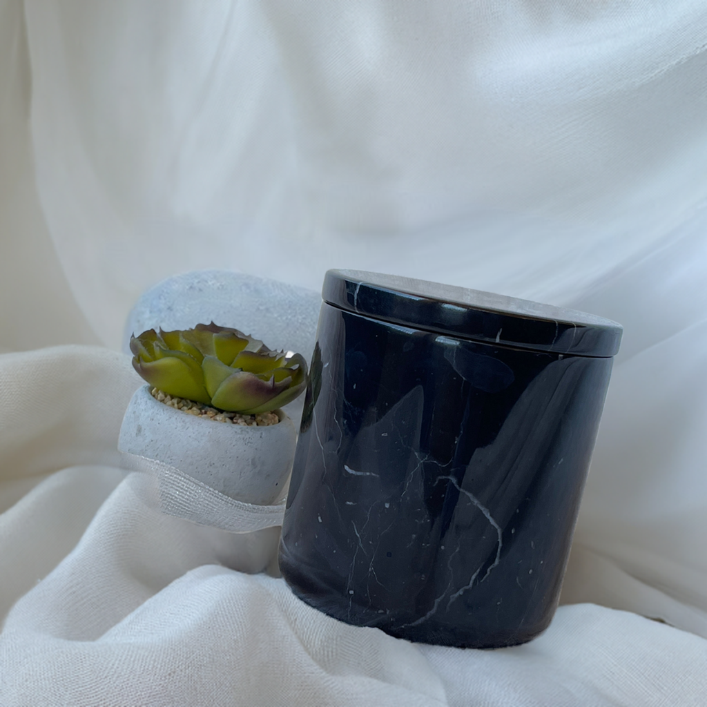 100% Real Black Marble Jar