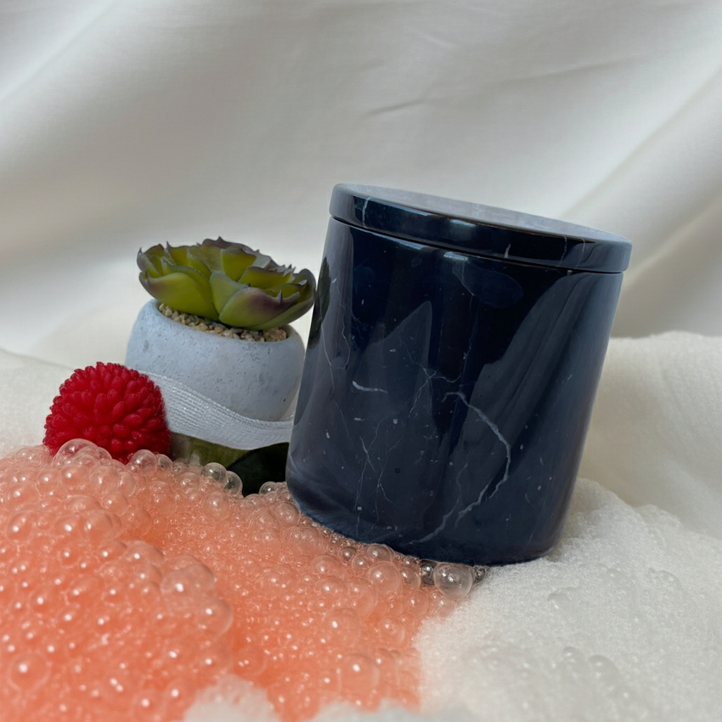 100% Real Black Marble Jar